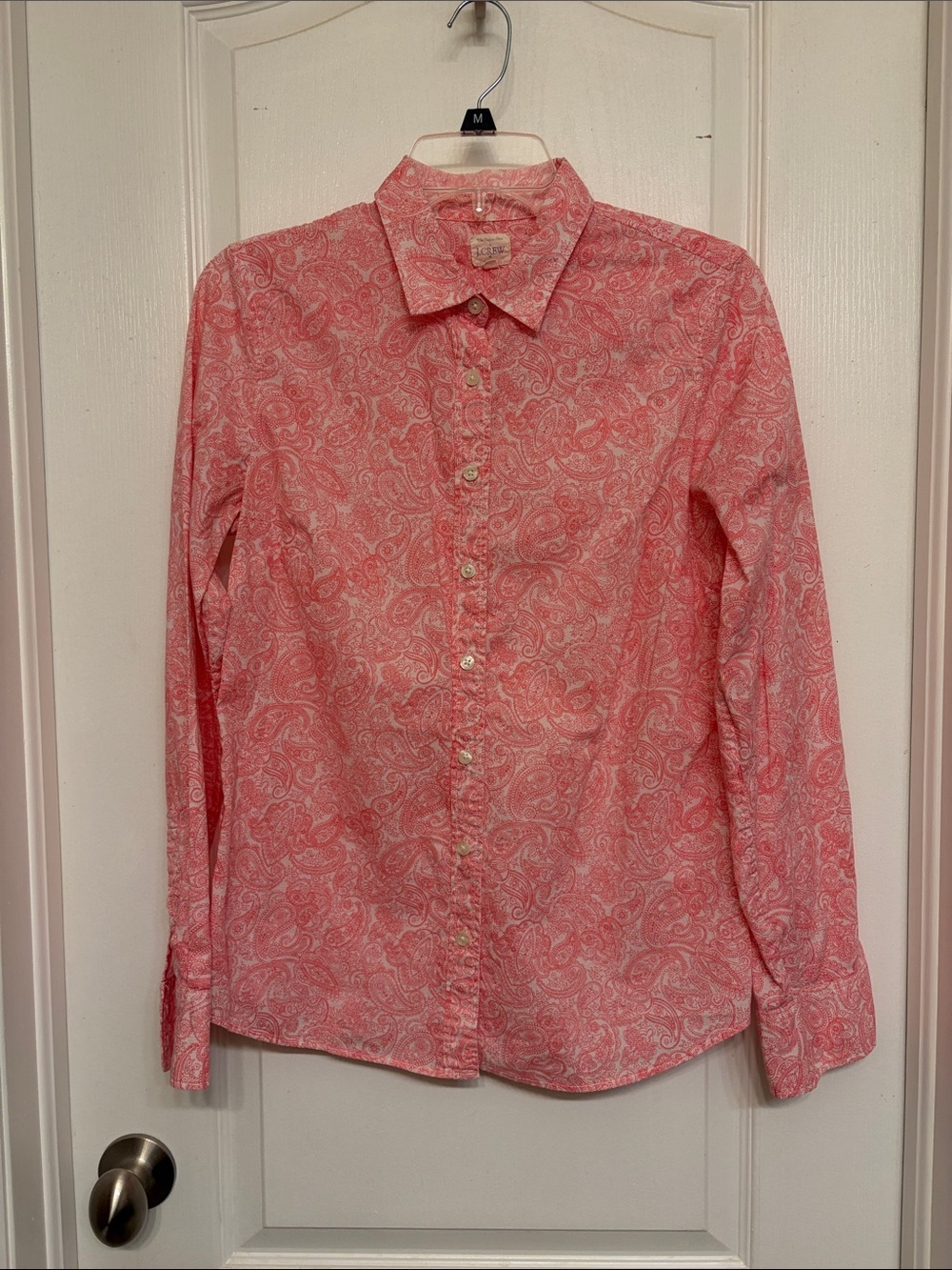 J. Crew Pink Paisley Long-Sleeve Button-Down Shirt